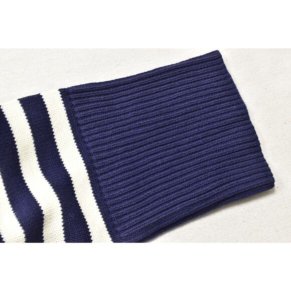 GAP Mens Big & Tall Size XXL Breton Stripe V-Neck Pullover Sweater Navy White - Picture 7 of 8